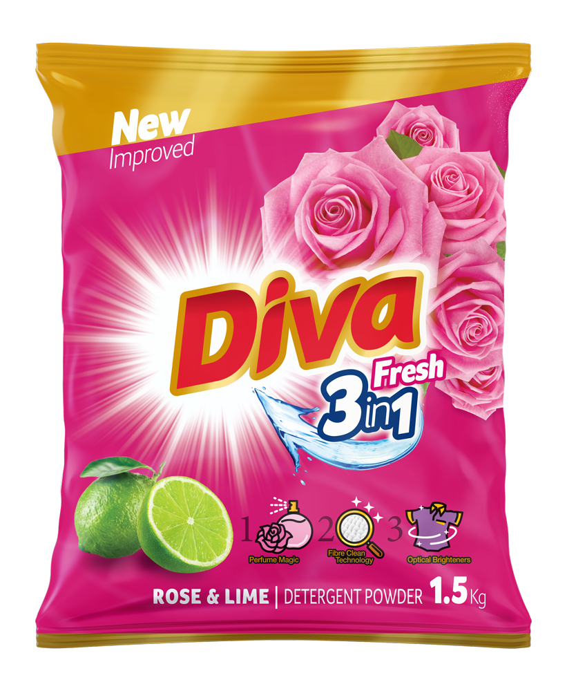 Diva Detergent powder (Rose & Lime) 1.5kg