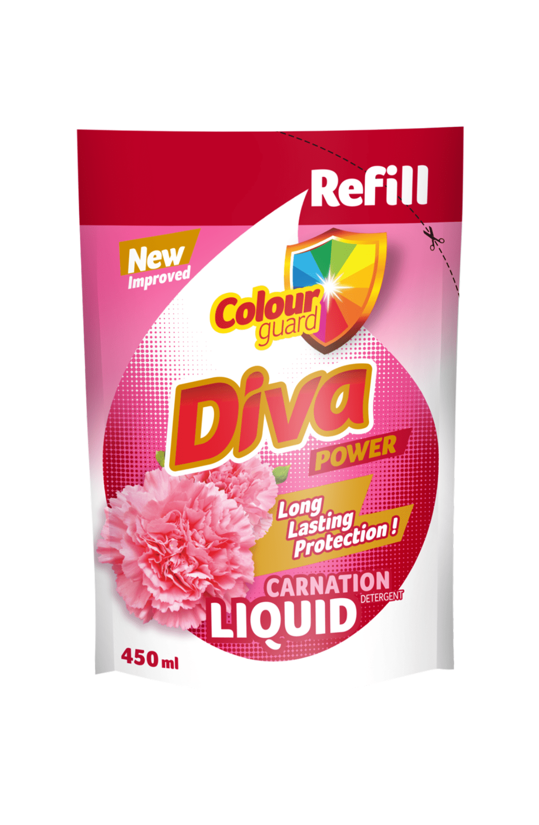 Diva Detergent power liquid  Carnation Refill 450ml